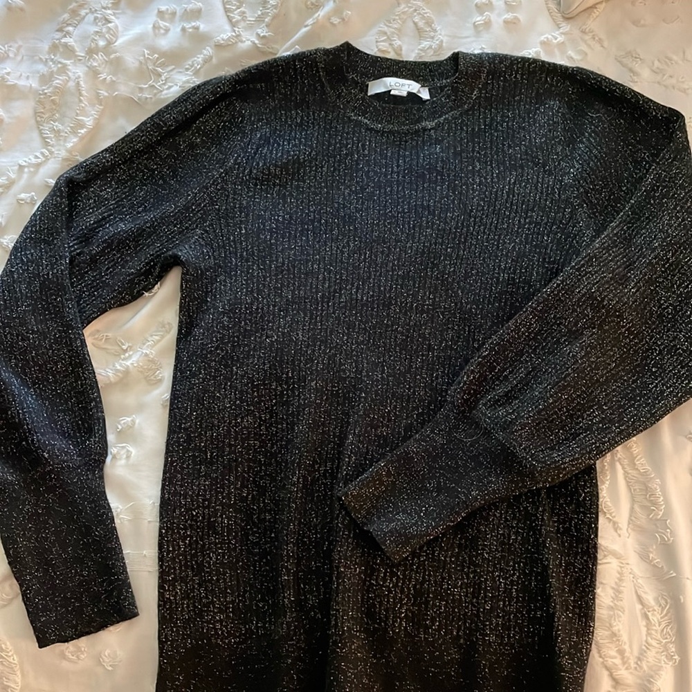Black with gold sparkle Loft sweater